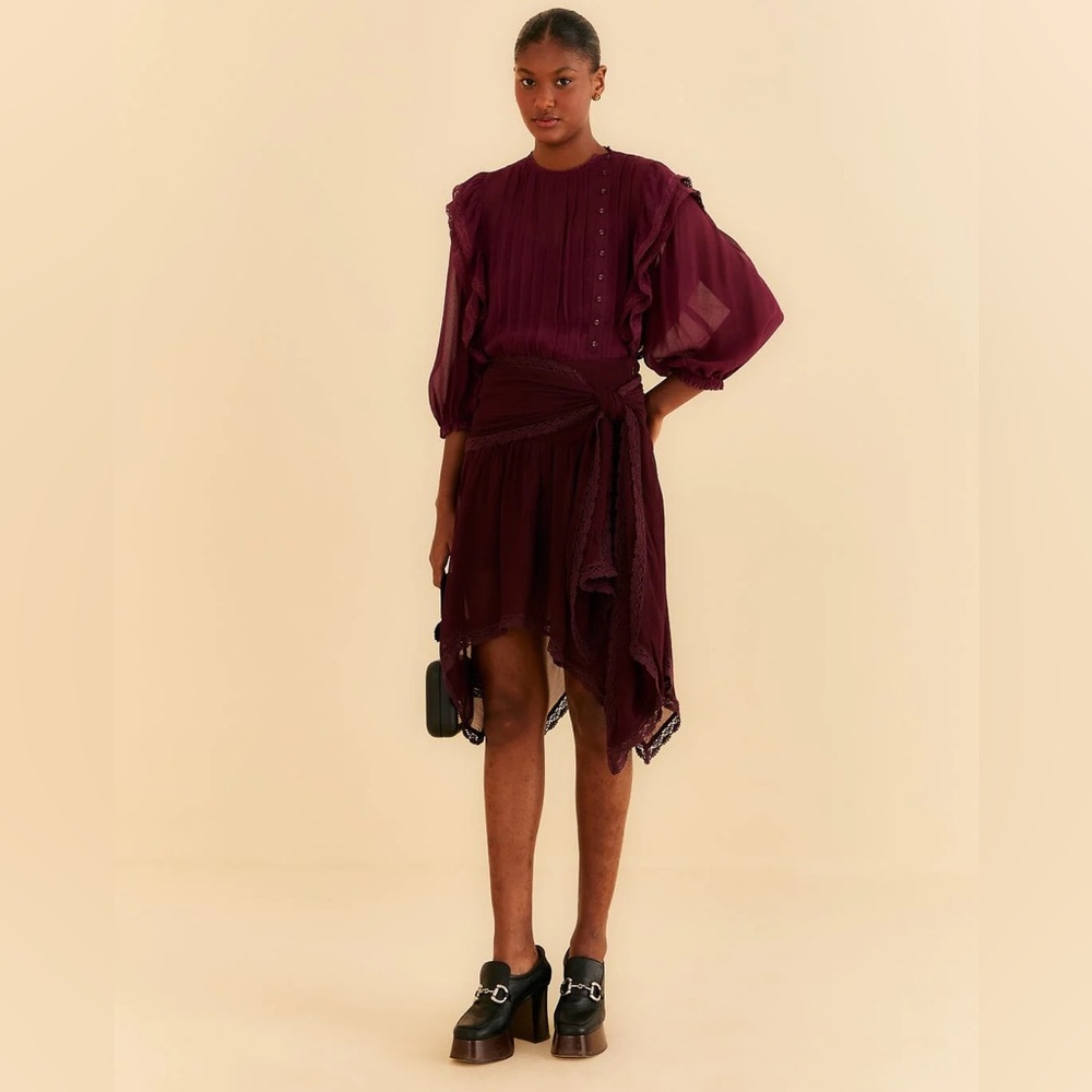 FARM Rio Burgundy Mini Skirt